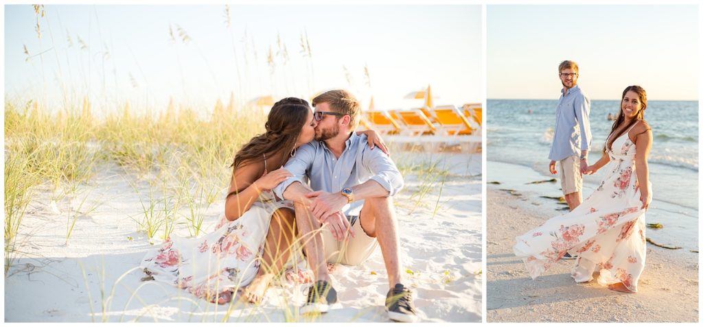 Kourtney Kaiser bride and groom, destination wedding on a beach at Sandpearl Resort in Clearwater, Florida.