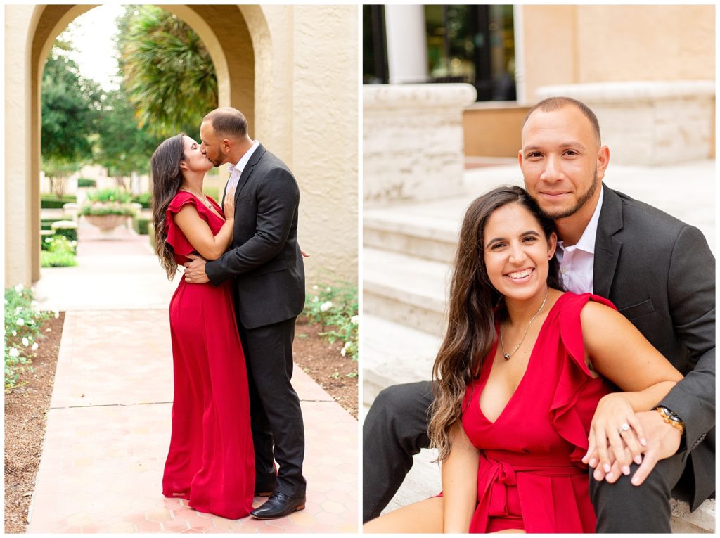 engagement portrait of soon to be married couple at their photo session in orlando florida