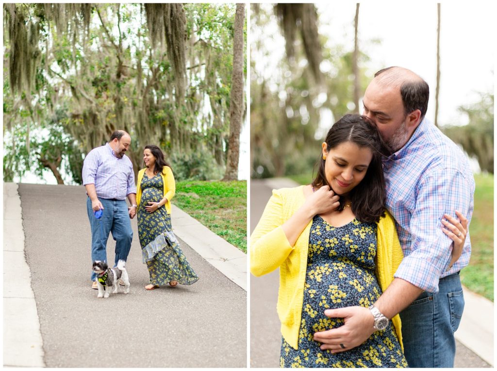 Couple takes maternity photos with dog to celebrate new baby on the way