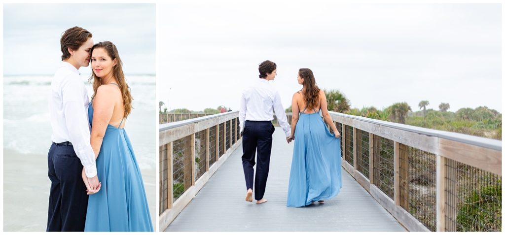 Engagement photos for couple on Florida Beach